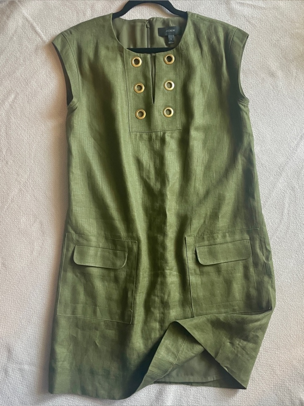 J. Crew Olive Linen Dress